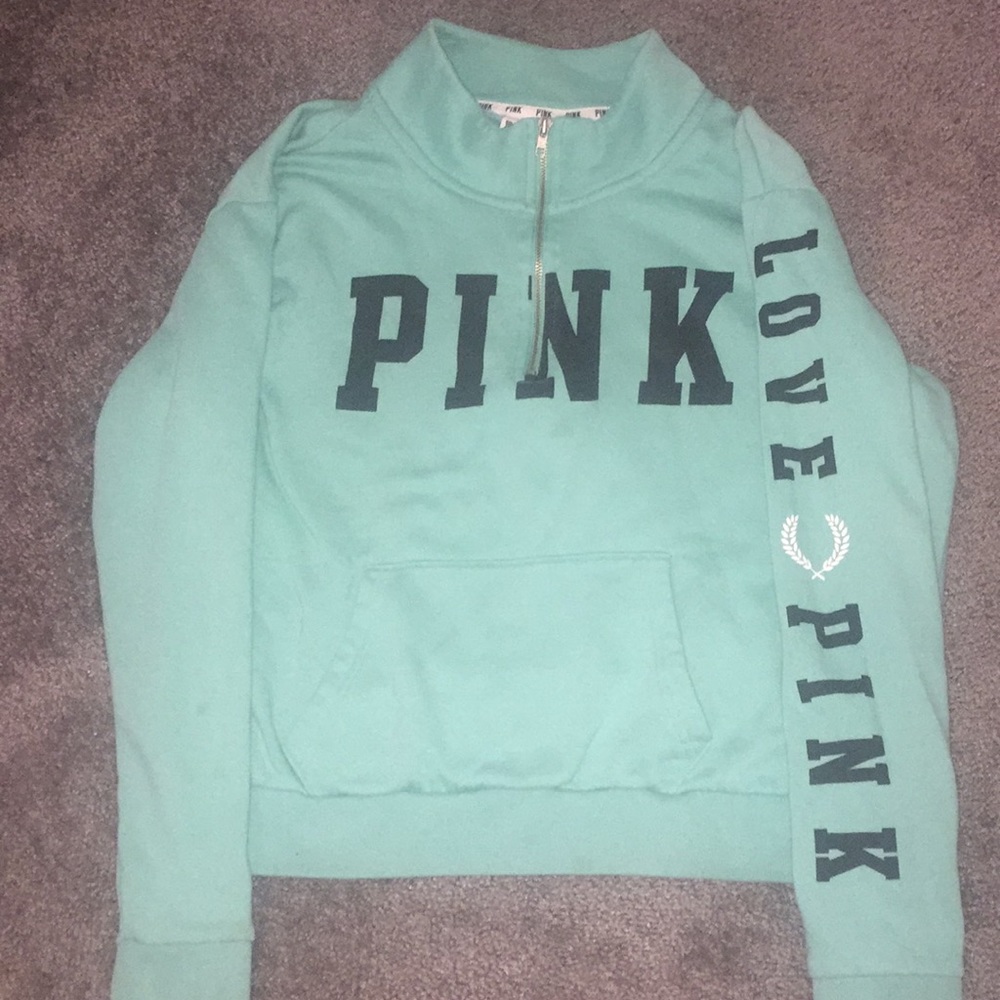Victoria's Secret Pink Mint Green Quarterzip